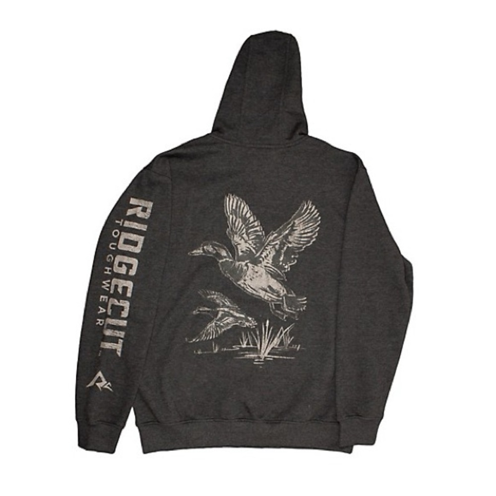 Ridgecut Men's Duck Hunting‎ Long-Sleeve Charcoal Hoodie NWT Size 2XL